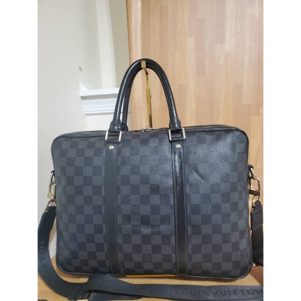 Authentic LOUIS Vuitton Porte-Documents Briefcase Damier Graphite Business Bag - Picture 12 of 12